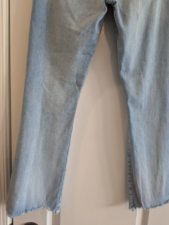 Mother The Hustler Ankle Chew Petal Pucker Jeans Light Wash Blue Denim Size 29 - Picture 11 of 15